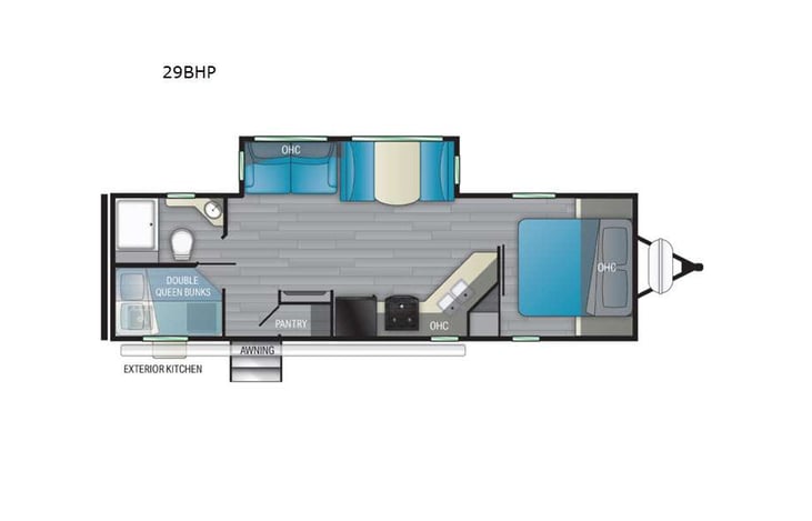 Representative floor plan provided by a trusted RVshare partner.
