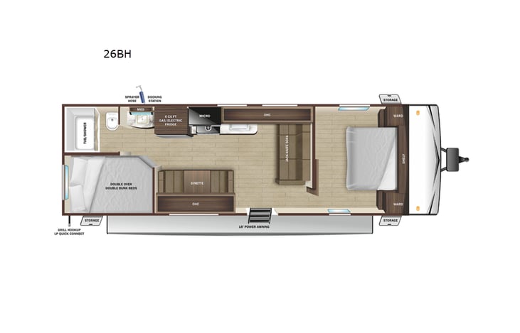 Representative floor plan provided by a trusted RVshare partner.