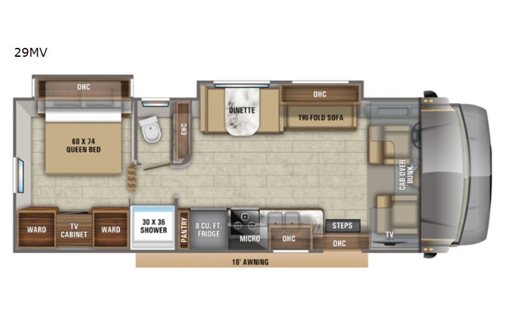 Representative floor plan provided by a trusted RVshare partner.