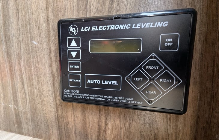 The LCI Electronic Leveling system ensures quick and hassle-free RV setup, providing stability with just the press of a button. Perfect for first-time renters or seasoned campers alike!