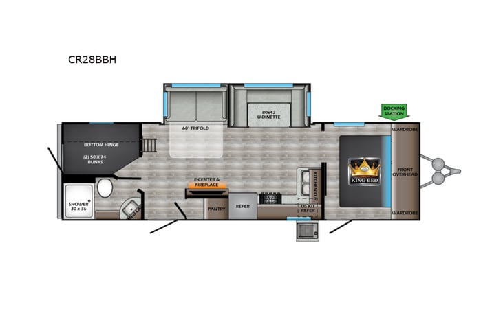 Representative floor plan provided by a trusted RVshare partner.