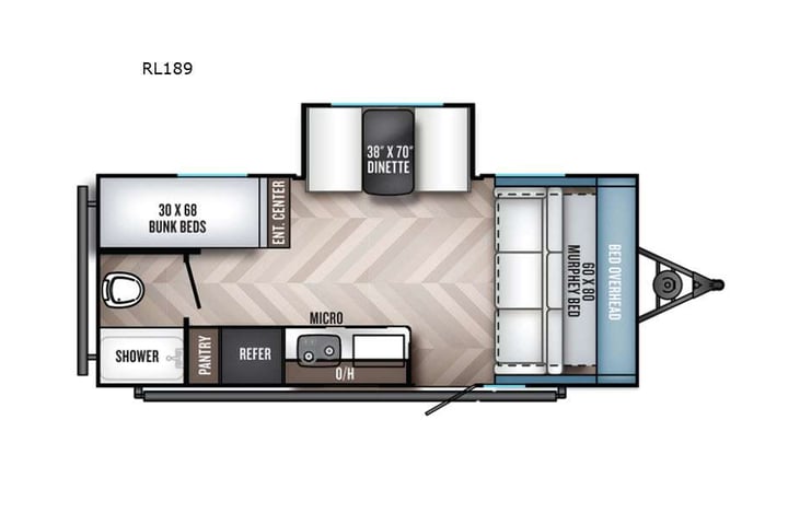Representative floor plan provided by a trusted RVshare partner.