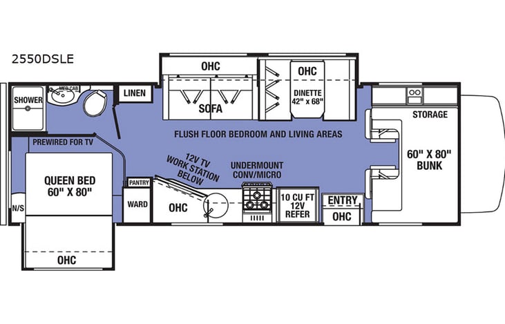 Representative floor plan provided by a trusted RVshare partner.