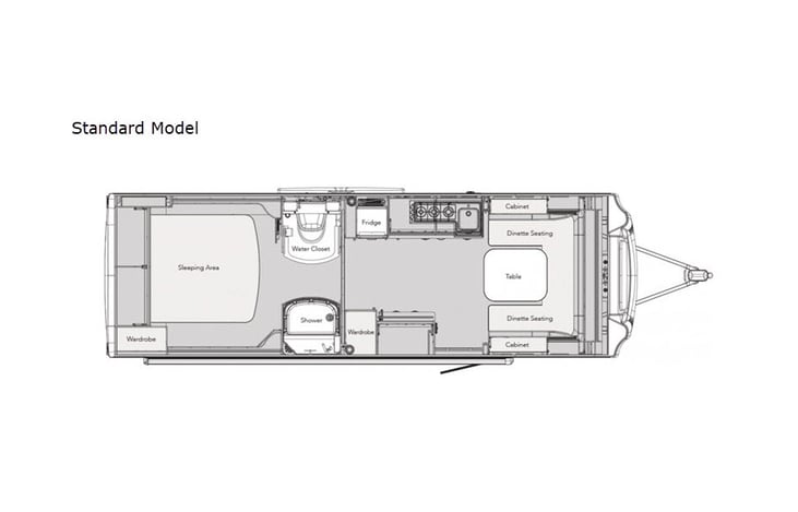 Representative floor plan provided by a trusted RVshare partner.