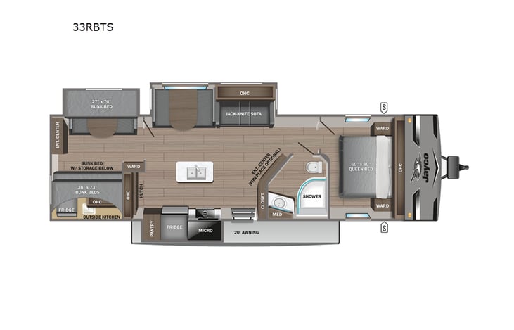 Representative floor plan provided by a trusted RVshare partner.