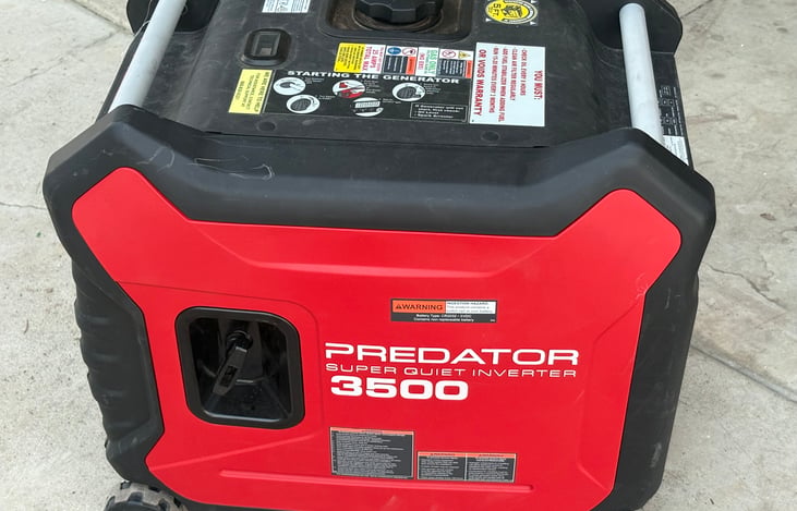 Optional generator attached to back of RV.