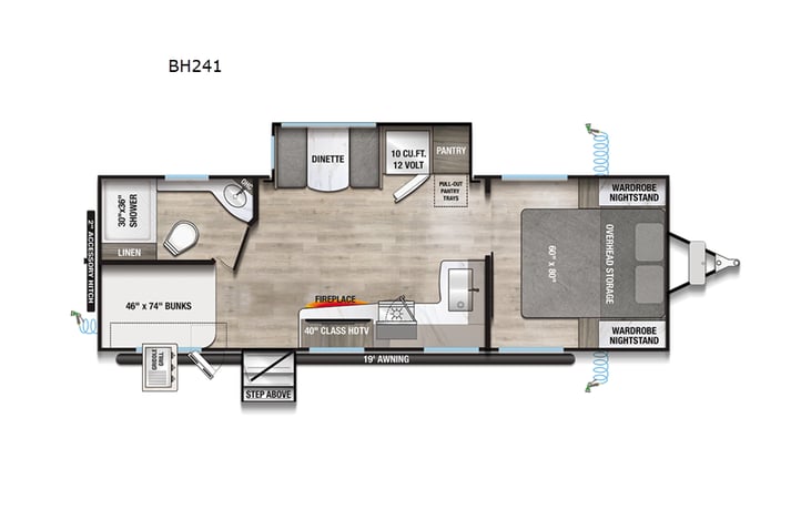 Representative floor plan provided by a trusted RVshare partner.