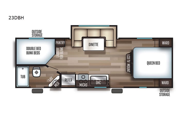 Representative floor plan provided by a trusted RVshare partner.