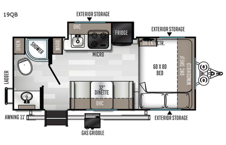 Representative floor plan provided by a trusted RVshare partner.
