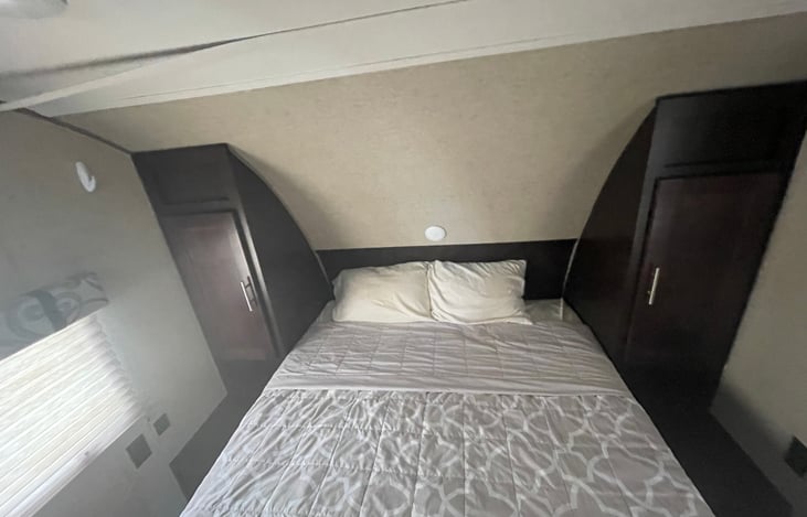 Dual closets in bedroom