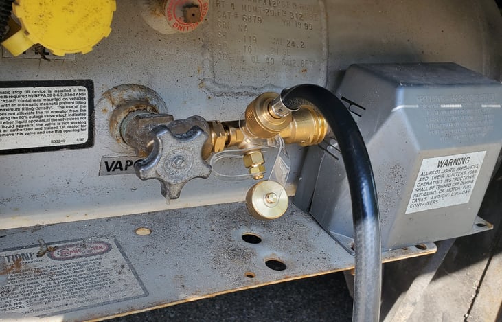 Propane access for outdoor gas grill