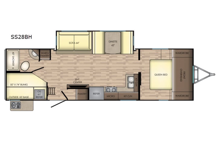 Representative floor plan provided by a trusted RVshare partner.