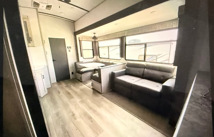 Living and dining areas