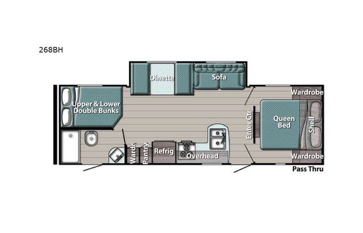 Representative floor plan provided by a trusted RVshare partner.