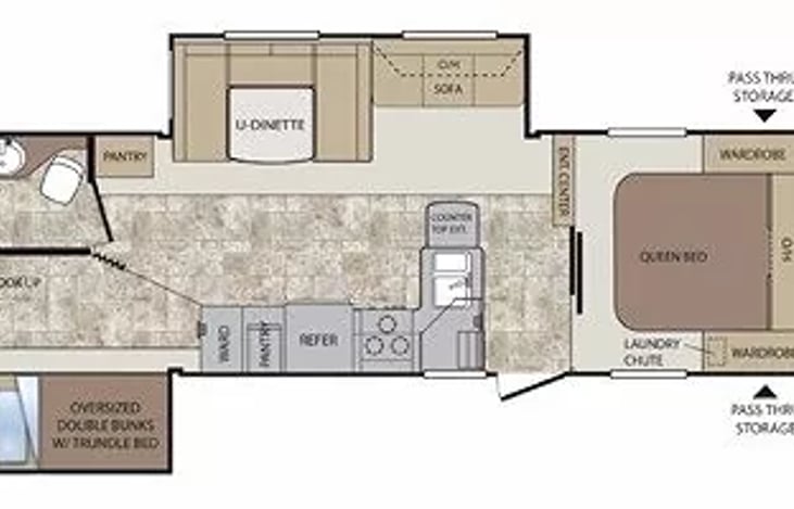 Floor plan of the 2010 Keystone Cougar