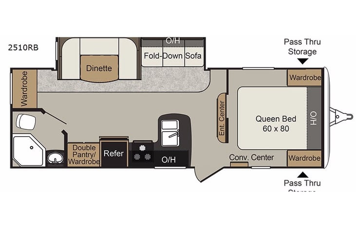 Representative floor plan provided by a trusted RVshare partner.