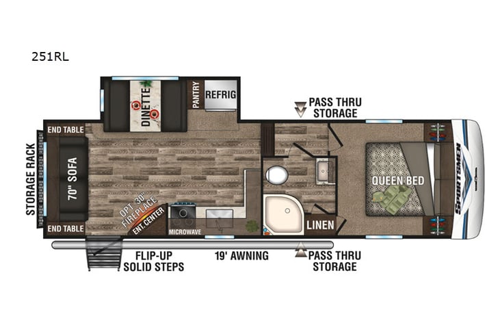 Representative floor plan provided by a trusted RVshare partner.