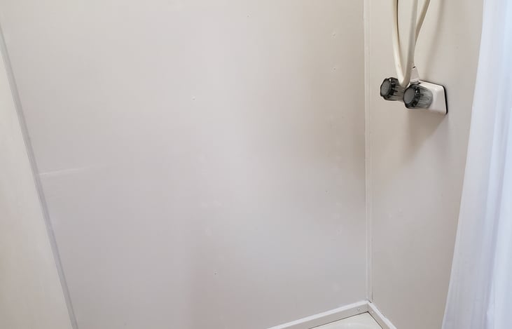 Generously sized shower.