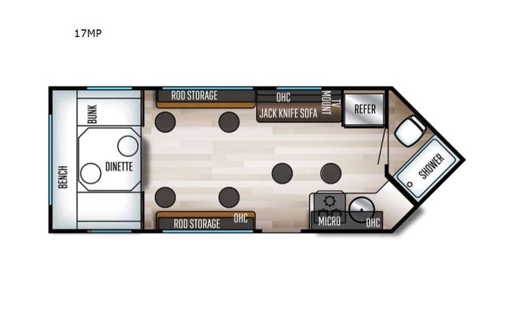 Representative floor plan provided by a trusted RVshare partner.