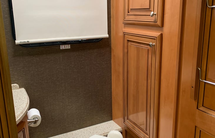 Bathroom with linen closet