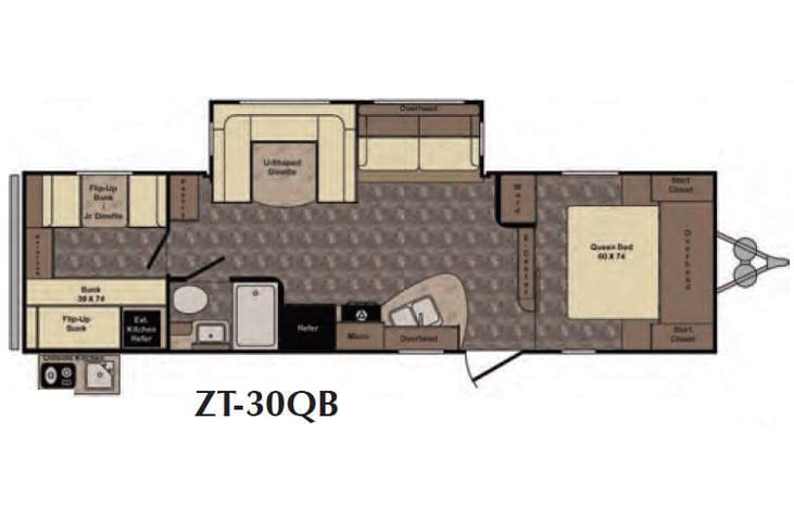 Representative floor plan provided by a trusted RVshare partner.