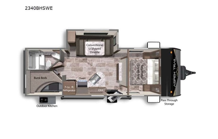Representative floor plan provided by a trusted RVshare partner.