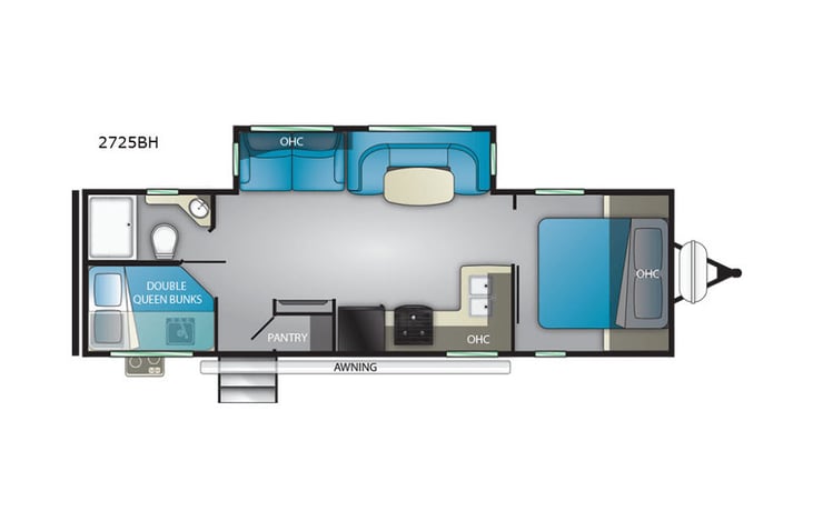 Representative floor plan provided by a trusted RVshare partner.