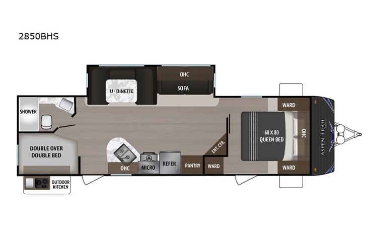 Representative floor plan provided by a trusted RVshare partner.