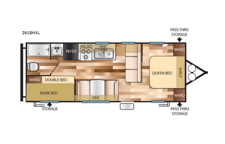 Representative floor plan provided by a trusted RVshare partner.