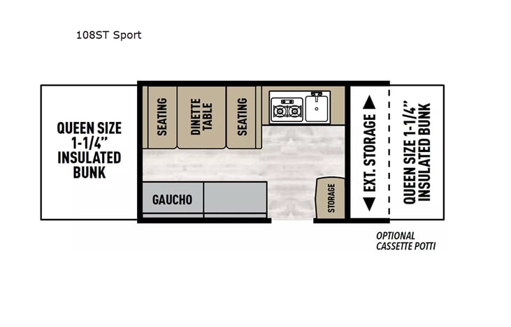 Representative floor plan provided by a trusted RVshare partner.