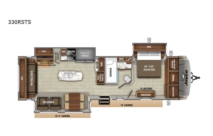 Representative floor plan provided by a trusted RVshare partner.