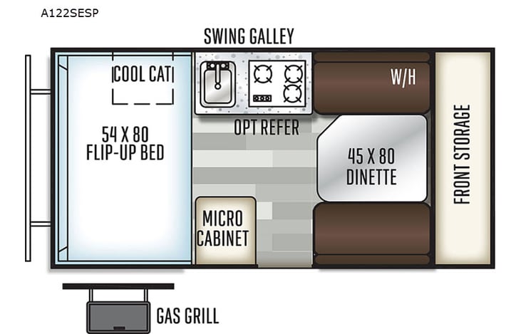 Representative floor plan provided by a trusted RVshare partner.