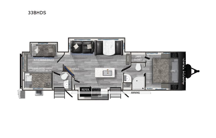 Representative floor plan provided by a trusted RVshare partner.