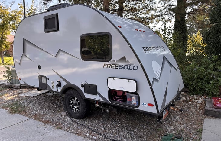 Exterior shower, all terrain wheels, and lots of storage space makes traveling convenient and easy to pull.