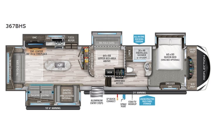 Representative floor plan provided by a trusted RVshare partner.
