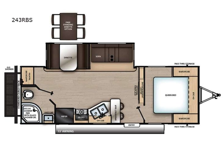 Representative floor plan provided by a trusted RVshare partner.