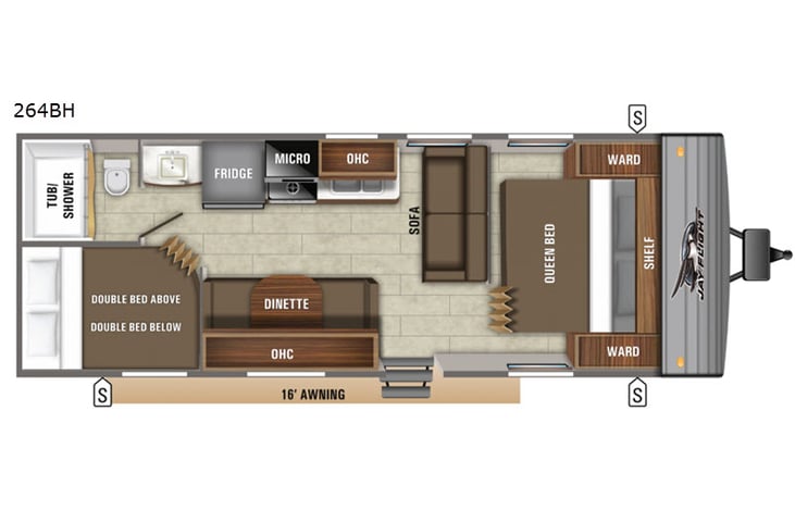 Representative floor plan provided by a trusted RVshare partner.
