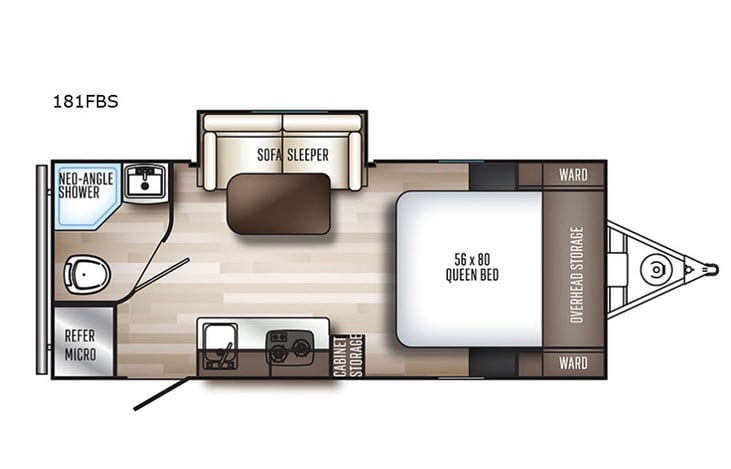 Representative floor plan provided by a trusted RVshare partner.
