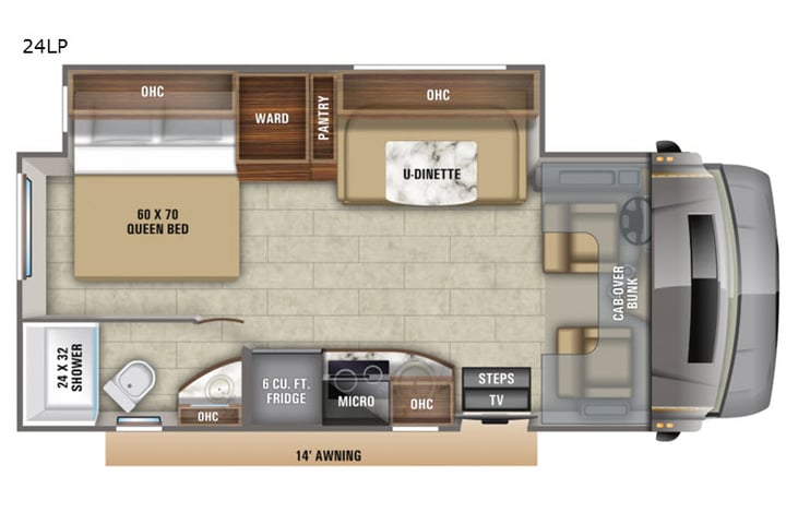 Representative floor plan provided by a trusted RVshare partner.