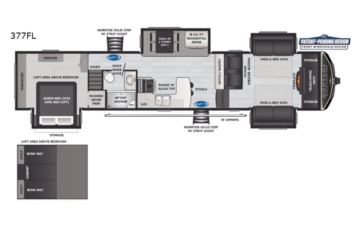Representative floor plan provided by a trusted RVshare partner.