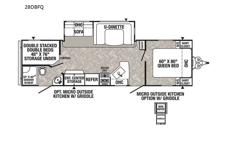 Representative floor plan provided by a trusted RVshare partner.
