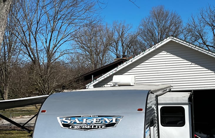 Roof with air conditioner.