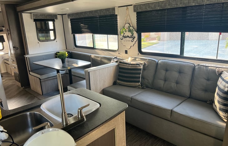 Sofa bed/ Dining area that transforms to a 2 person bed !