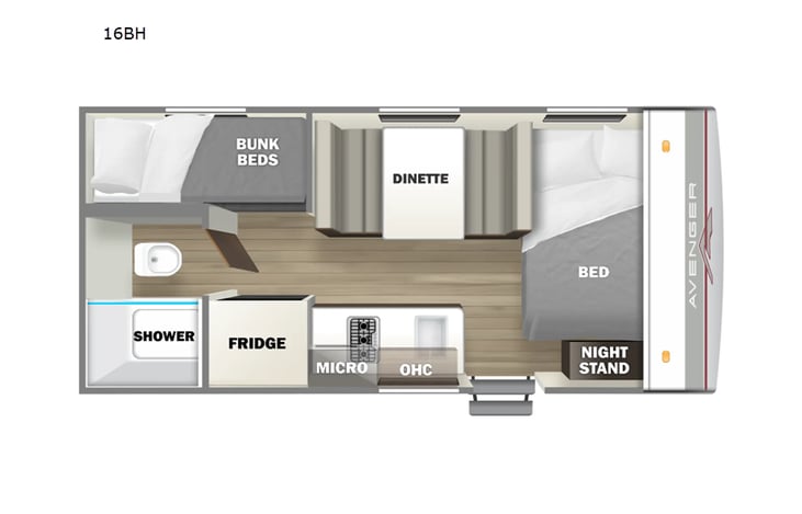 Representative floor plan provided by a trusted RVshare partner.
