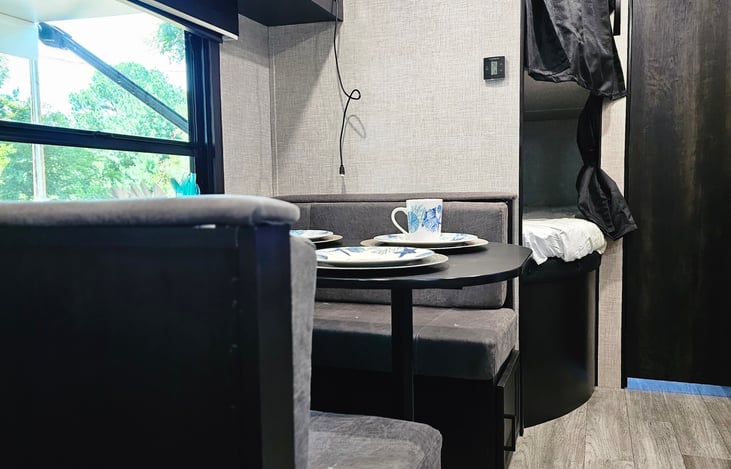 Dining area doubles as bed