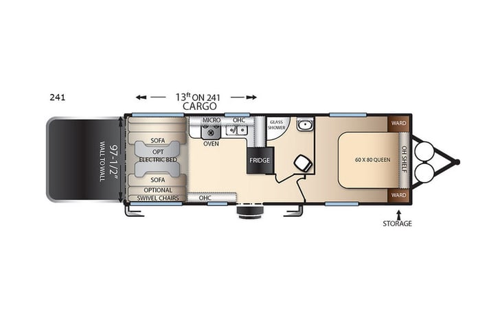 Representative floor plan provided by a trusted RVshare partner.