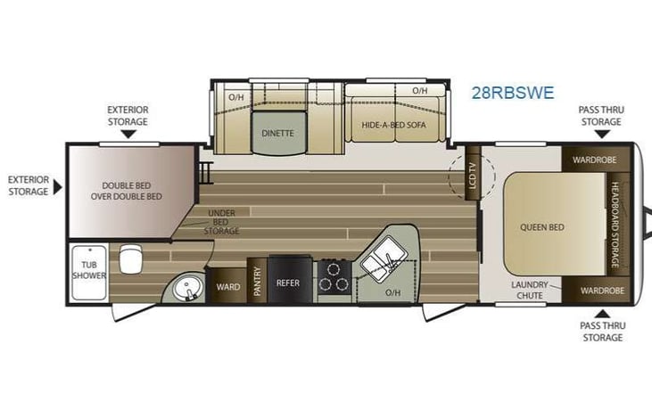 Representative floor plan provided by a trusted RVshare partner.