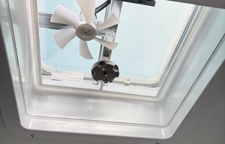 1 of 2 roof vents with fan