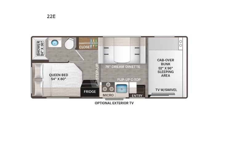 Representative floor plan provided by a trusted RVshare partner.