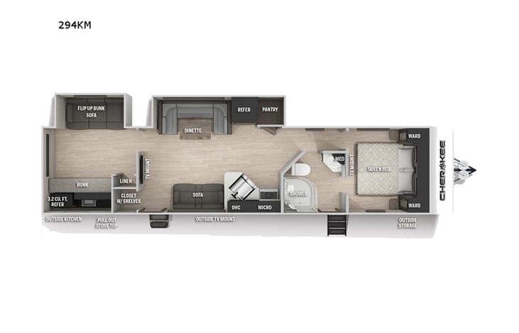 Representative floor plan provided by a trusted RVshare partner.